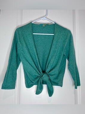 Boden Front Tie Mint Green Cashmere Angora Sweater Women’s Size 10